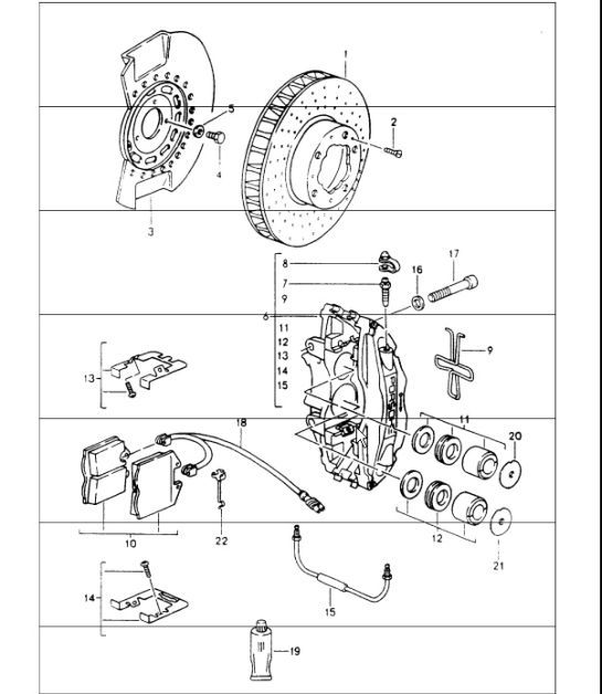 Diagram 602-05 Porsche 964 (911) (1989-1994) Wheels, Brakes