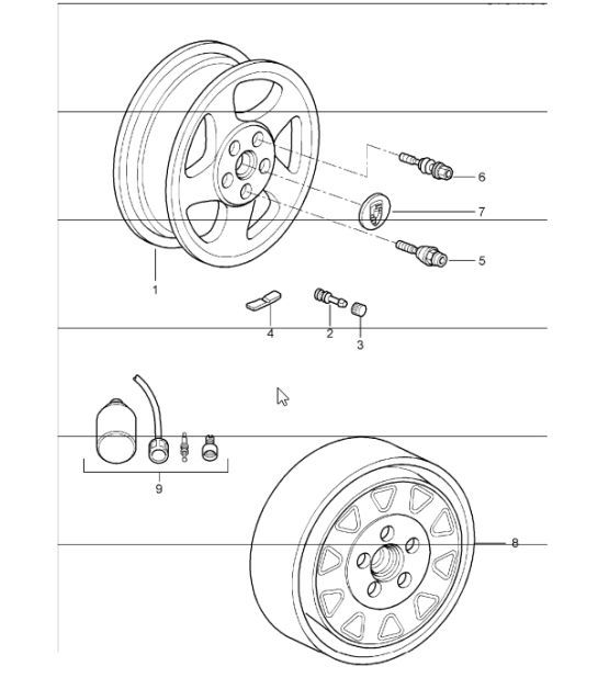 Diagram 601-00 Porsche Boxster 718 (982) 2017>> Wheels, Brakes