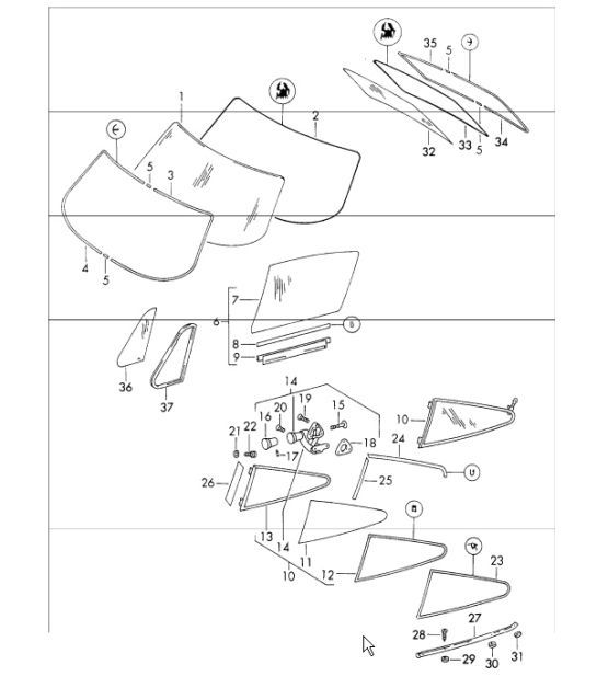 Diagram 805-05 Porsche 911 & 912 (1965-1989) Body