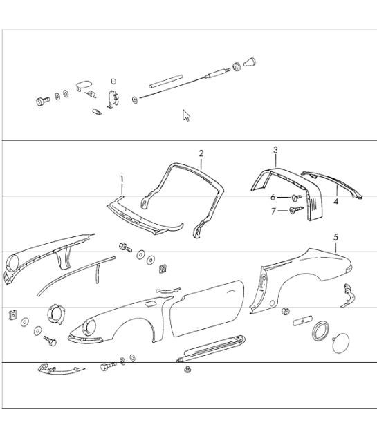 Diagram 801-35 Porsche 911 & 912 (1965-1989) Body