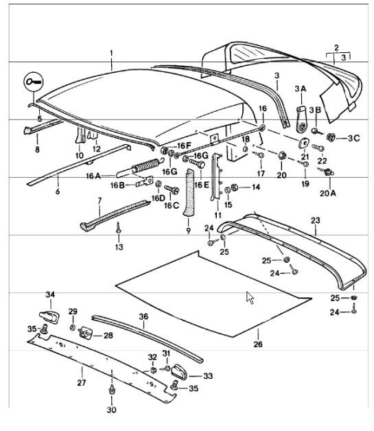 Diagram 811-15 Porsche 911 & 912 (1965-1989) Body