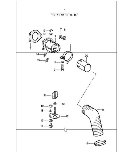 Diagram 202-20 Porsche 911 & 912 (1965-1989) Fuel System, Exhaust System