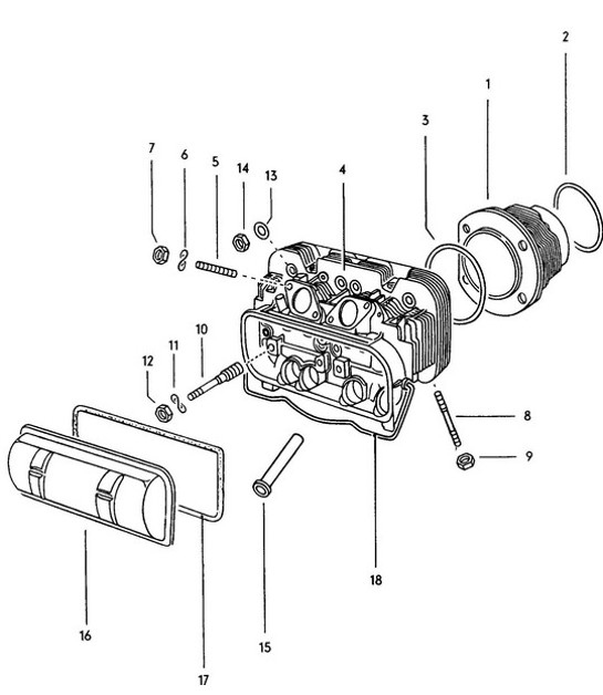 Diagram 113-000 Porsche 914 (1970-1976) Engine