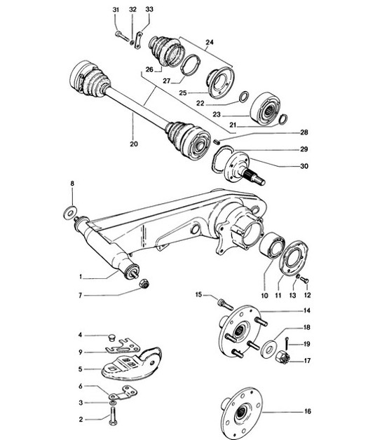 Diagram 501-000 Porsche 914 (1970-1976) Rear Axle