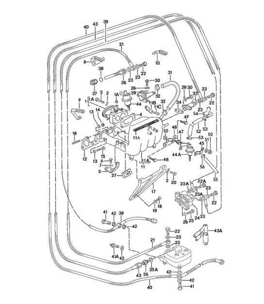 Diagram 107-010 Porsche 924 (1977-1988) Moteur