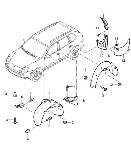 Diagram 801-75 Porsche Cayenne 9PA (955) 2003-2006 Body