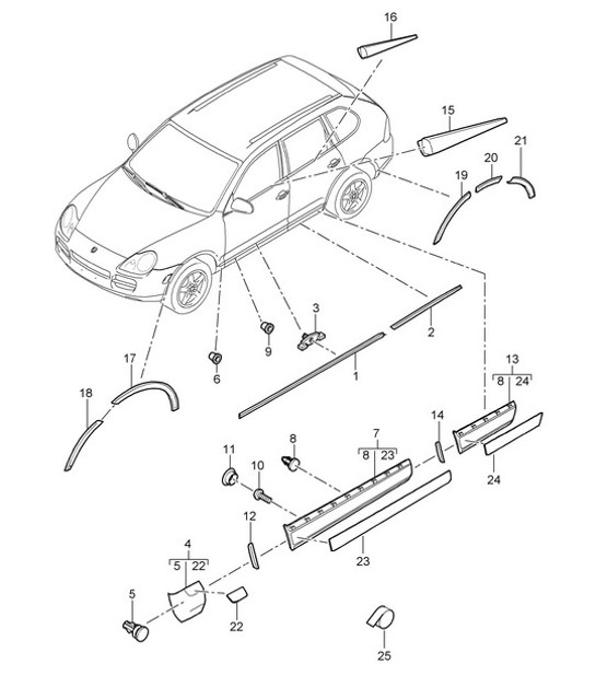 Diagram 810-05 Porsche Cayenne 9PA (955) 2003-2006 Body