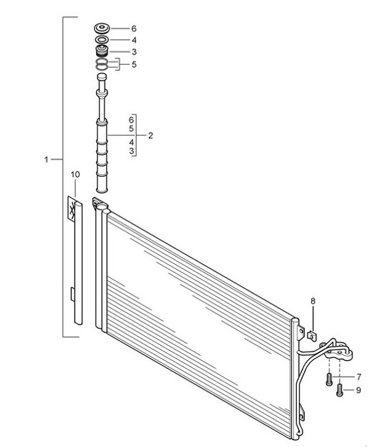 Condenser for Air conditioner Cayenne 9PA (955) 2003-06