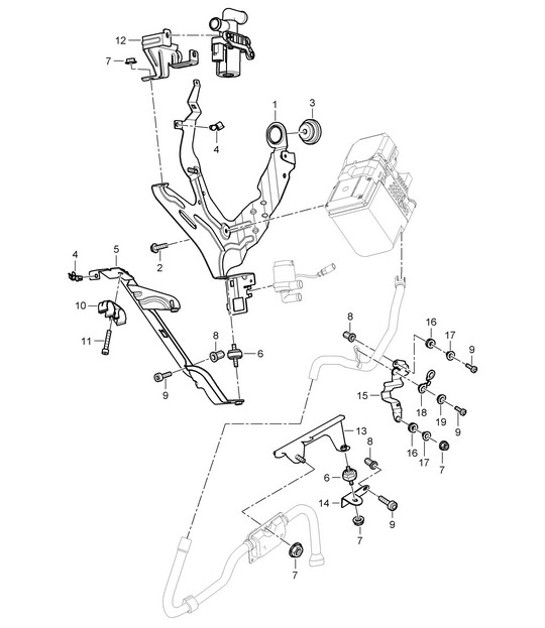 Support / Auxiliary heater (PR:7VE,7VL) Cayenne 9PA (955) 2003-06