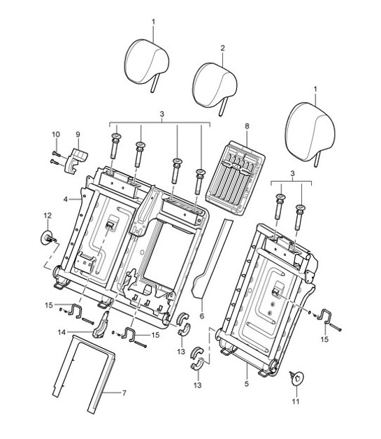 Head rest / Accessories / Backrest frame / Ski bag Cayenne 9PA (955) 2003-06