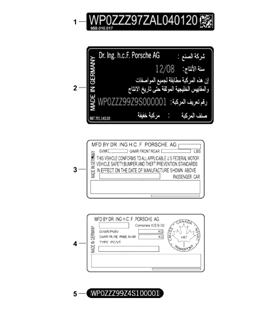 Diagram 003-010 Porsche Cayenne 9PA1 (957) 2007-2010 Accessories & others 