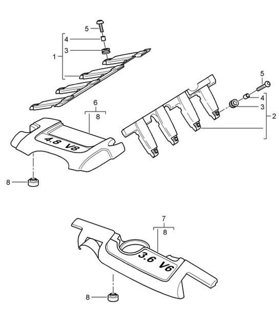 Diagram 103-008 Porsche Cayenne 9PA1 (957) 2007-2010 Engine