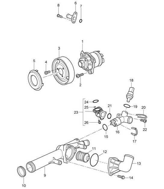 Diagram 105-005 Porsche Cayenne 9PA1 (957) 2007-2010 Engine