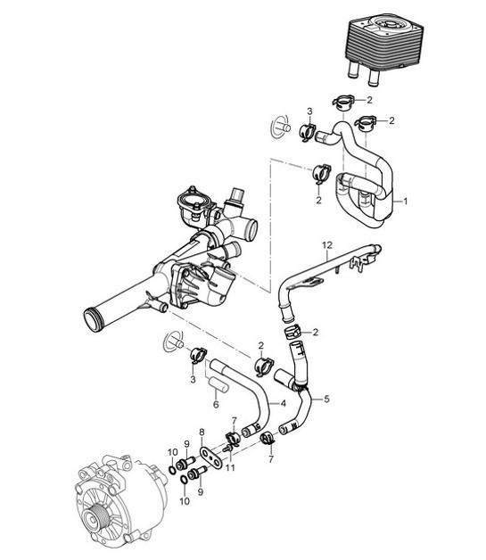 Diagram 105-020 Porsche Cayenne 9PA1 (957) 2007-2010 Engine