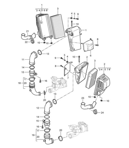 Diagram 106-005 Porsche Cayenne S V8 4.2L Diésel 382 CV Motor