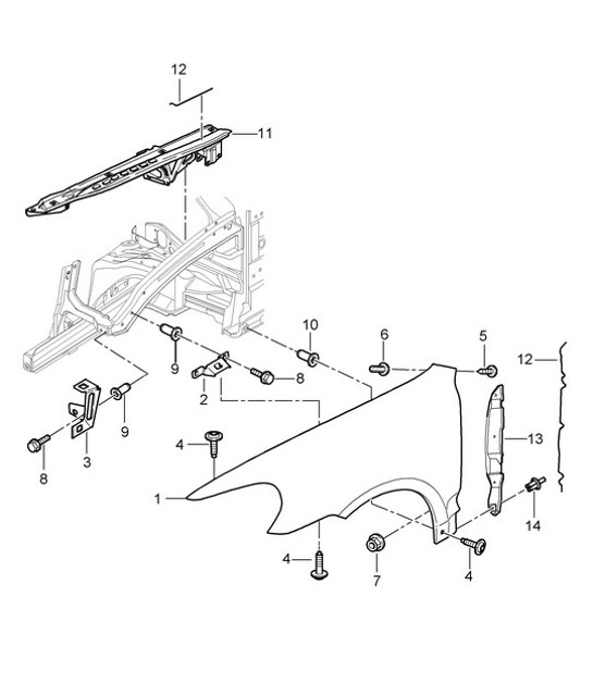 Diagram 801-040 Porsche Cayenne 9PA1 (957) 2007-2010 Body