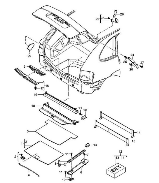 Diagram 807-041 Porsche Cayenne 9PA1 (957) 2007-2010 Body