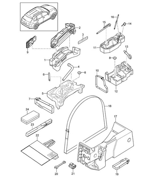 Diagram 001-000 Porsche Cayenne MK3 (958) 2010-2017 Accessoires et autres 