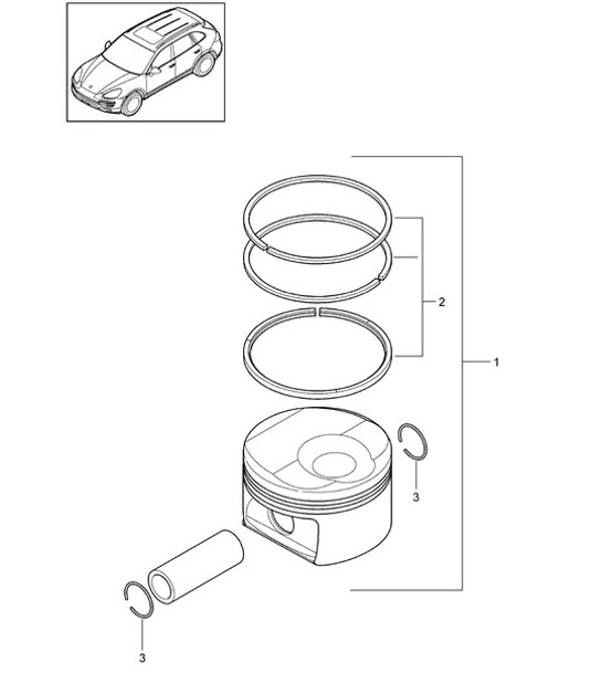 Diagram 102-050 Porsche Cayenne 92A (958) 2010-2017 Engine