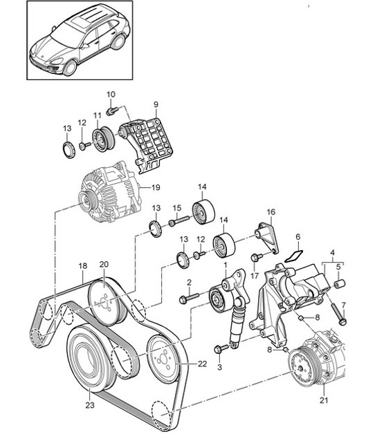 Diagram 102-090 Porsche Cayenne 92A (958) 2010-2017 Engine