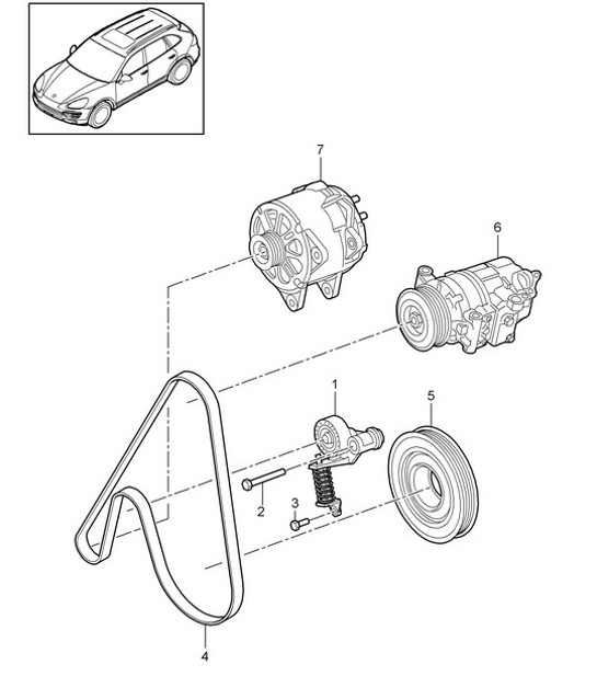 Diagram 102-097 Porsche Cayenne 92A (958) 2010-2017 Engine