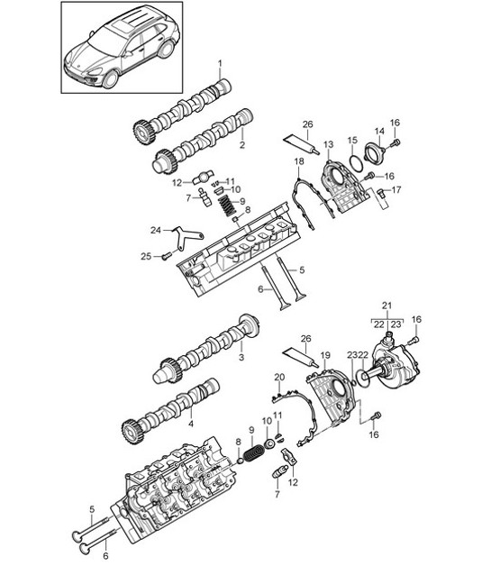 Diagram 103-060 Porsche Cayenne 92A (958) 2010-2017 Engine