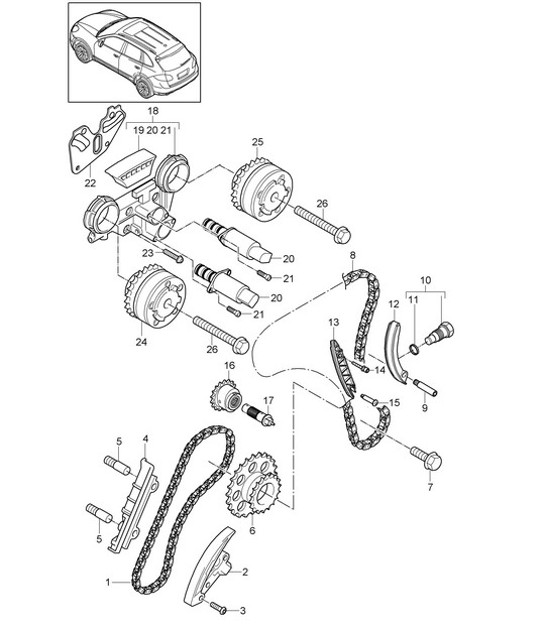 Diagram 103-075 Porsche Cayenne 92A (958) 2010-2017 Engine