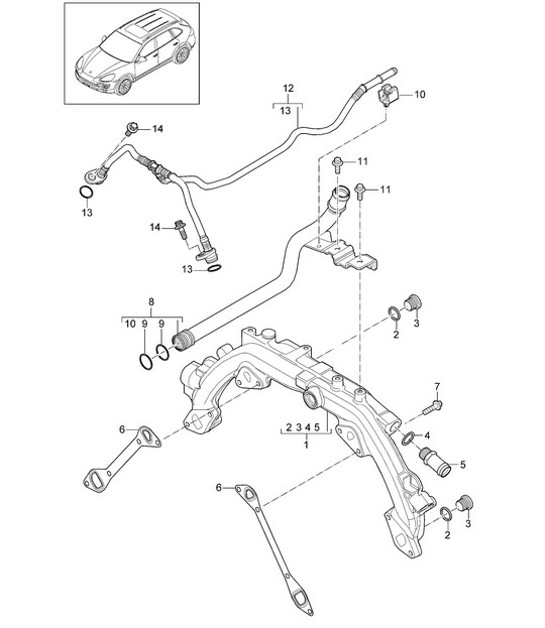 Diagram 105-022 Porsche Cayenne 92A (958) 2010-2017 Engine