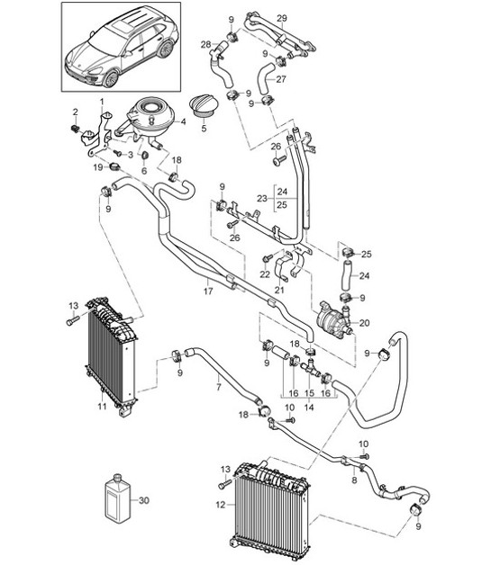 Diagram 105-057 Porsche Cayenne 92A (958) 2010-2017 Engine