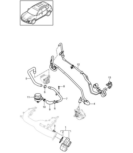 Diagram 107-015 Porsche Cayenne 92A (958) 2010-2017 Engine