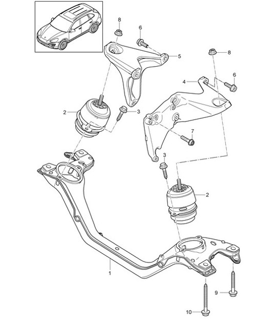 Diagram 109-060 Porsche Cayenne 92A (958) 2010-2017 Engine