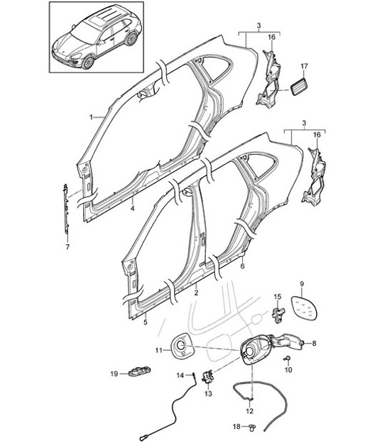 Diagram 801-055 Porsche Cayenne 92A (958) 2010-2017 Body