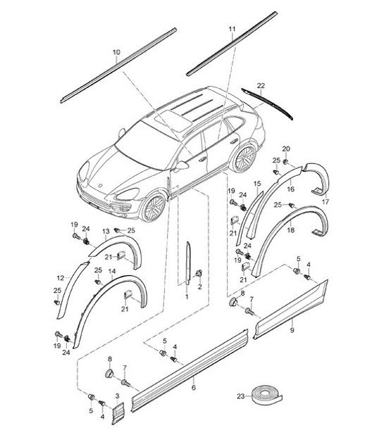 Diagram 810-005 Porsche Cayenne 92A (958) 2010-2017 Body