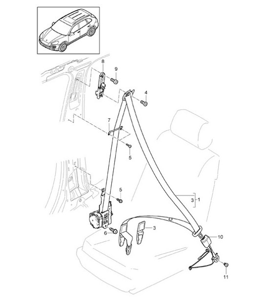 Diagram 812-000 Porsche Cayenne 92A (958) 2010-2017 Body