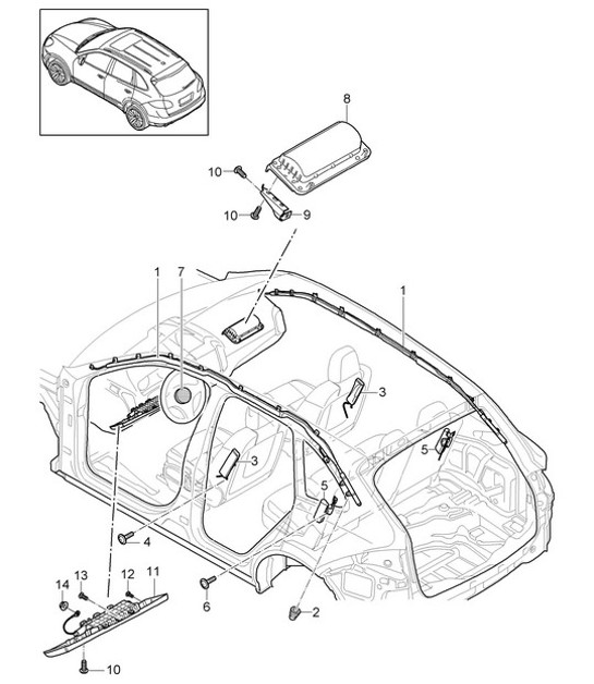 Diagram 812-050 Porsche Cayenne 92A (958) 2010-2017 Body