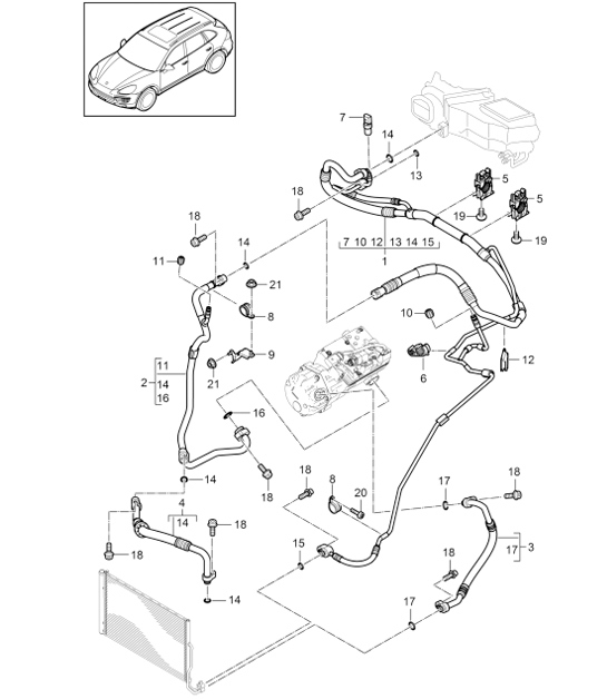 Diagram 813-058 Porsche Cayenne 92A (958) 2010-2017 Body