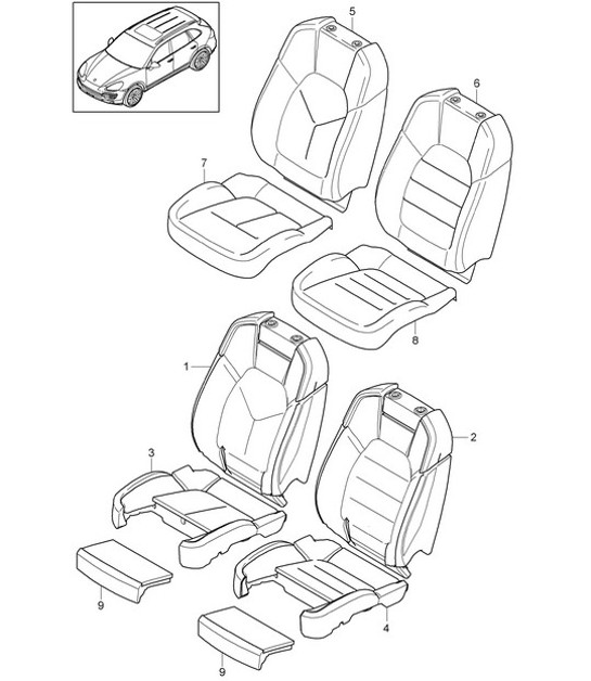 Diagram 817-008 Porsche Cayenne 92A (958) 2010-2017 Body