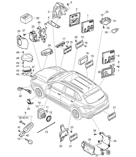 Diagram 901-005 Porsche Cayenne 92A (958) 2010-2017 Electrical equipment