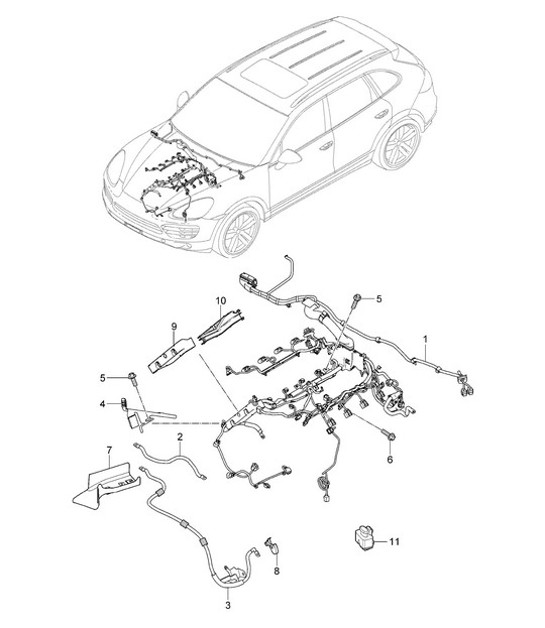 Diagram 902-008 Porsche Cayenne 92A (958) 2010-2017 Electrical equipment