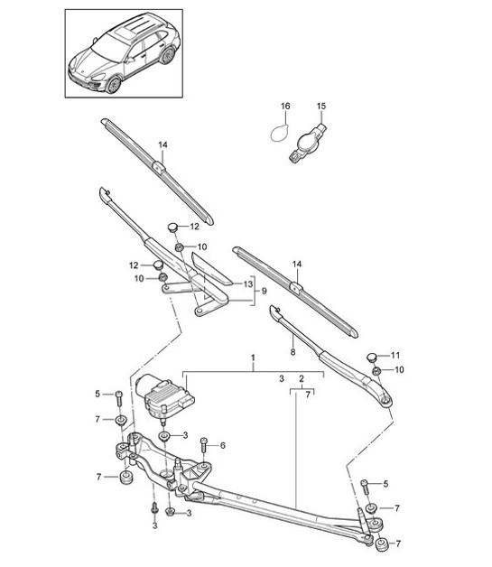 Diagram 904-000 Porsche Cayenne 92A (958) 2010-2017 Electrical equipment