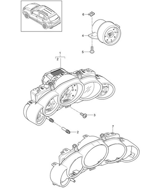 Diagram 906-001 Porsche Cayenne 92A (958) 2010-2017 Electrical equipment