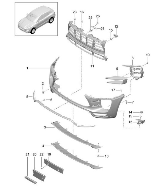 Diagram 802-001 Porsche Macan (95B) MK1 (2014-2018) Body