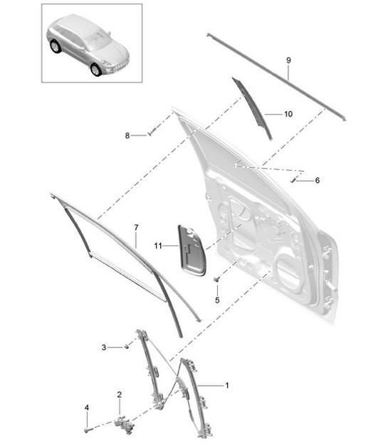 Diagram 804-030 Porsche Macan (95B) MK1 (2014-2018) Body