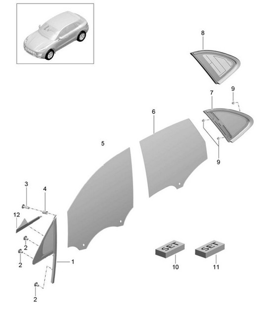 Diagram 805-005 Porsche Macan (95B) MK1 (2014-2018) Body