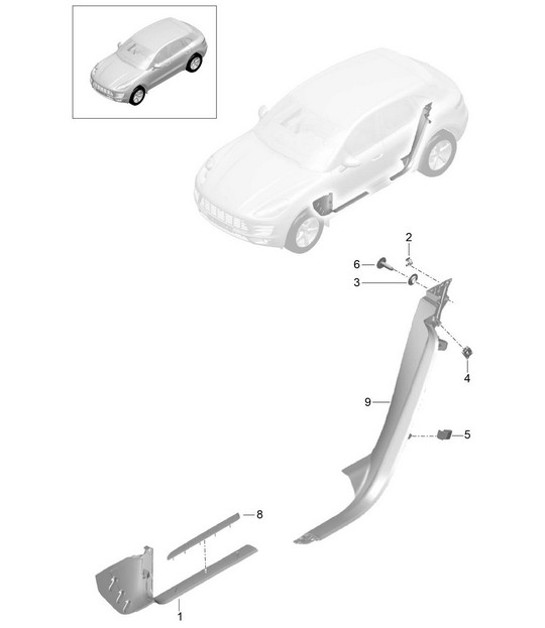 Diagram 807-022 Porsche Macan (95B) MK1 (2014-2018) Body