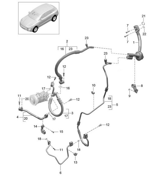 Diagram 813-072 Porsche Macan (95B) MK1 (2014-2018) Body