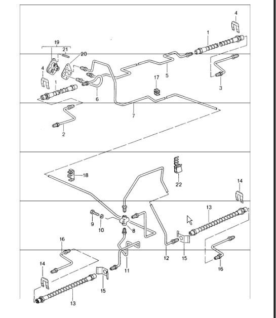 Diagram 604-10 Porsche 964 (911) (1989-1994) Wheels, Brakes