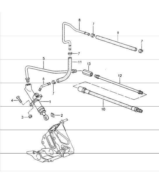 Diagram 702-08 Porsche 964 (911) (1989-1994) Hand Lever System, Pedal Cluster 