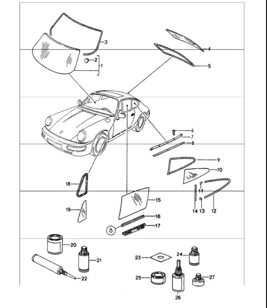 Diagram 805-00 Porsche 964 (911) (1989-1994) Body