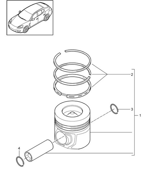 Diagram 102-050 Porsche Panamera 970 MK1 (2009-2013) Engine